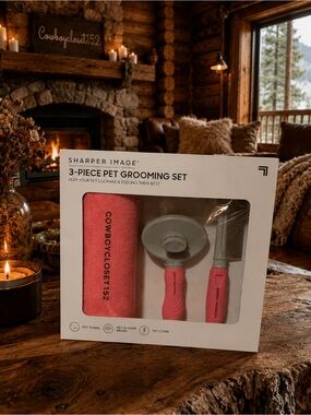 Sharper Image Pink 3-Piece Pet Grooming Set